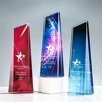Trophée en verre avec impression UV Pujiang Crystal, plaque de récompense personnalisée professionnelle pour la reconnaissance d'entreprise