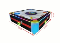 Table de hockey sur air avec éclairage LED et tableau de score électronique - Table de jeu d'arcade pour 4 joueurs pour le divertissement commercial