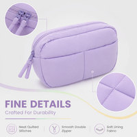 Pochette cosmétique matelassée personnalisée avec logo, petite trousse de maquillage, organiseur de voyage, sac de rangement pour gadgets pour femmes