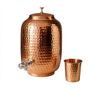 Pure Copper <b>Water</b> Dispenser Handmade Ayurvedic Storage Dispenser Wholesale Copper <b>Water</b> Dispenser with Stand Premium Copper - Product Image 1