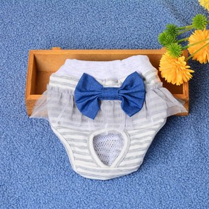 Qbellpet Accesorios para mascotas Nuevo diseño de encaje princesa <span class=keywords><strong>menstrual</strong></span> Teddy pantalones ropa interior pajarita perro pantalón - Product Image 4