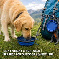 Bol pliable en silicone pour animaux de compagnie, qualité alimentaire, sans BPA, 350 ml, léger, pour la randonnée en plein air, la marche, robuste, bol portable pour chien