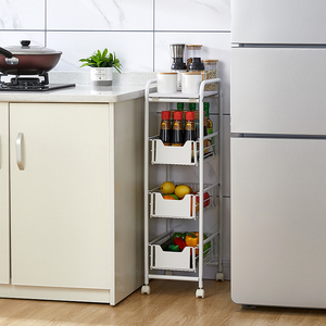 Giá Đứng Nhà Bếp Xe Đẩy Tiện Ích Xe Đẩy Giỏ Đựng Rau Quả Giỏ Trượt Có Dây Kệ Góc Có Bánh Xe - Product Image 5