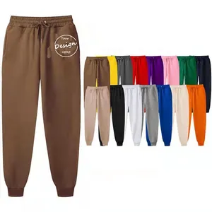 Pantalones de chándal con Logo personalizado para hombre, pantalón de lana suave y grueso, para correr, color azul, para Otoño e Invierno