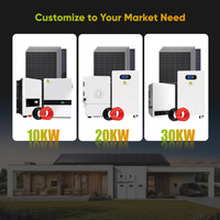 Système solaire domestique complet 10Kw 25Kw 30Kw, système d'alimentation hybride solaire pour grande maison