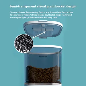 Suprimentos para Animais de Estimação Alimentador Automático de Plástico 6L Grande Capacidade Controle Remoto Carregamento Inteligente Armazenamento de Ração para Gatos e Cães - Product Image 3