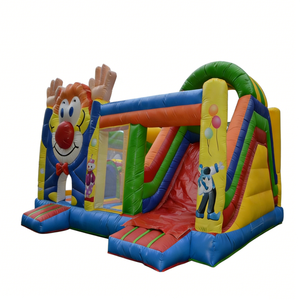 Château gonflable commercial <span class=keywords><strong>à</strong></span> thème <span class=keywords><strong>clown</strong></span> avec toboggan, château de saut coloré <span class=keywords><strong>pour</strong></span> enfants, idéal <span class=keywords><strong>pour</strong></span> les événements de fête foraine - Product Image 2