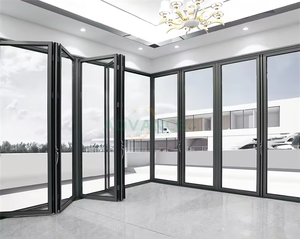 Puertas comerciales de vidrio templado con aislamiento térmico de estilo nórdico, puertas de Patio plegables de acordeón para balcón - Product Image 5