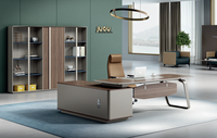 Bureau d'Angle Informatique de Direction Moderne en Panneau de Bois