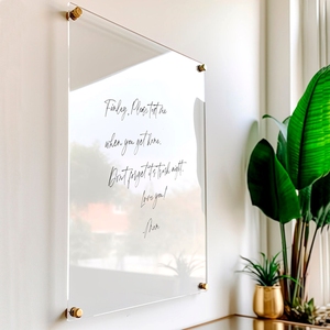 Tableau blanc effaçable à sec en verre trempé transparent Xushan 60x45 <span class=keywords><strong>cm</strong></span>, épaisseur 4 mm, avec supports, marqueurs, gomme et <span class=keywords><strong>plateau</strong></span> pour stylos, pour la maison et le <span class=keywords><strong>bureau</strong></span> - Product Image 2