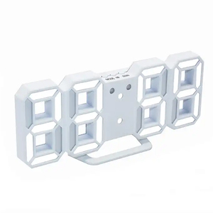 Đồng hồ treo tường kỹ thuật số 1 cái Đồng hồ báo thức kỹ thuật số trang trí văn phòng dẫn tường trắng USB 3D Đồng hồ điện tử - Product Image 4