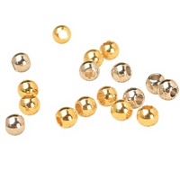 Perles d'espacement rondes en laiton plaqué or 18 carats, à grand trou, pour la fabrication de bracelets et colliers DIY - Vente en gros