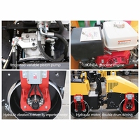 Rouleau de route compact, 1 tonne, haute Performance, avec vibrations hydrauliques, Double tambour