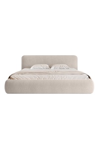 Cama Moderna de Lujo para Adultos con Estructura de Madera Sólida, Tapicería de Lino Suave y Estructura Resistente, Tamaño Queen, Tipo Plataforma para <span class=keywords><strong>Dormitorio</strong></span> - Product Image 2