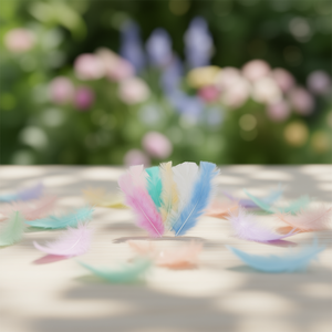 Piume di ilan da 14 cm, 6 pezzi, colori chiari misti - Product Image 3