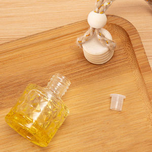 Wholesale Custom Logo 8ml Hanging Perfume <b>Car</b> <b>Diffuser</b> Empty <b>Car</b> Air Freshener Perfume Glass <b>Bottle</b> with Wood Lid - Product Image 4