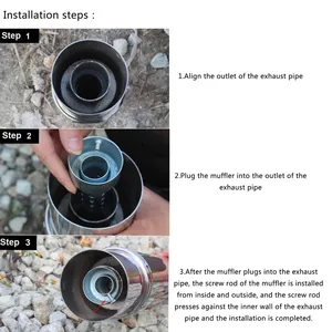 New Universal 45Mm Bạc Xe Máy Xả Silencer Gang Với dB Killer Phía Sau Giảm Tiếng Ồn <span class=keywords><strong>Muffler</strong></span> - Product Image 6