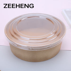 Biologisch abbaubare Einweg-Salats ch üsseln mit doppelter PE-Beschichtung und Deckel - Product Image 5