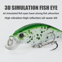 Leurre Micro Organism Sinking Minnow 52mm 3.8g, Appât Artificiel Dur en Plastique Biomimétique avec Hameçons