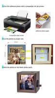 4 Boîtes à flipbook en bois avec manivelle mécanique, machine d'animation, album photo lumineux et élégant, alphabet