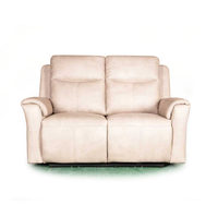 Canapé inclinable 2 places en microfibre beige, canapé moderne en tissu doux à deux places pour salon, décoration intérieure