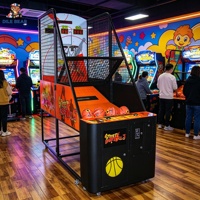 Machine d'arcade de basketball d'intérieur pour centre d'arcades commercial, avec affichage numérique de scores LED, jeu graphique Dino Bomb style urbain et jeu de tir connecté