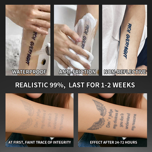 Ali d'angelo citazione tatuaggio temporaneo Semi permanente tatuaggio impermeabile per 2 settimane realistico tatuaggio a base di erbe per il corpo del braccio - Product Image 5
