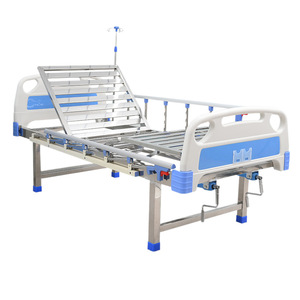 Cama de Hospital Manual KS de Acero Inoxidable con Altura Ajustable y Barandillas para Uso Doméstico y Cuidado de Ancianos - Product Image 1