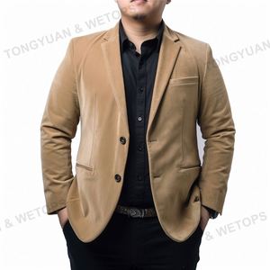 <span class=keywords><strong>Blazer</strong></span> hommes Slim Fit costume veste <span class=keywords><strong>velours</strong></span> <span class=keywords><strong>côtelé</strong></span> décontracté costume d'affaires veste kaki un bouton grande taille hommes automne hiver manteau - Product Image 2