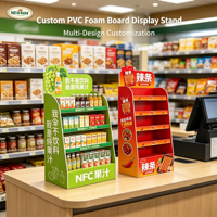 Présentoirs de comptoir multi-grilles en PVC expansé imprimés sur mesure pour PDQ, idéaux pour les supermarchés, les magasins de détail et les snacks