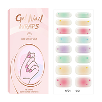 Autocollants pour ongles en gel semi-durci violet ciel étoilé de haute qualité en gros, bandes de gel UV féeriques pour ongles