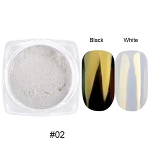 Lot de 12 poudres miroir Aurora blanches pour ongles, 0,3 g/pot, pigment chromé scintillant effet clair de lune pour décorations de manucure au gel UV - Product Image 5