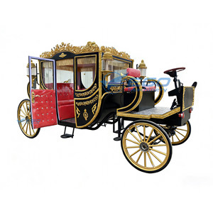 Carruaje Real Europeo de Cuatro Ruedas con Caballos, Lujoso para Turismo y Bodas, Amplio y Eléctrico - Product Image 1