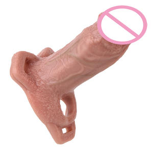 中空ストラップオンハーネス、伸縮性ウエストバンド付き、5.7インチシリコン中空ディルド、ペニスエクステンダー、より大きなペニス、男性用セックストイ - Product Image 4