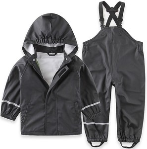 Imperméable de haute qualité, durable, imperméable, écologique et léger pour garçons, filles et enfants, idéal pour les excursions, avec veste et salopette. - Product Image 2