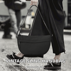 Sac à main à bandoulière pour femme de style vintage preppy, petit sac à bandoulière simple en polyester, fermeture éclair simple, couleur unie, logo personnalisé - Product Image 2