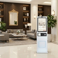 Kiosque de paiement automatique moderne avec reconnaissance faciale SDK, borne de check-in libre-service, processeur Intel Core i5, sur pied