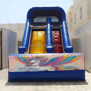 Tobogán Inflable de Arcoíris con Flamencos Fiveflowers, Compre un Castillo Inflable, Parque Infantil Inflable para Fiestas Infantiles de Alquiler - Product Image 3