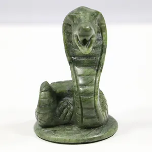 크리스탈 뱀 동상 장식 손으로 새겨진 뱀 옥 조각 보석 동물 조각 조각
