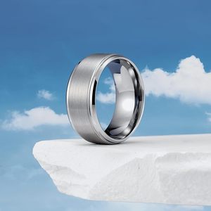 Anillos de moda 8mm Oro 18K Anillo de tungsteno Pareja Wed Set Compromiso Anillos de promesa Ajuste cómodo - Product Image 4