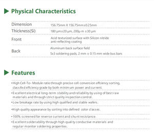 Topsky TNP5-156 5BB Volloberflächen-Aluminium-Rückseiten feld <span class=keywords><strong>Multi</strong></span> kristallines Silizium Bifacial Dünnschicht-Solarzellen für zu Hause - Product Image 4