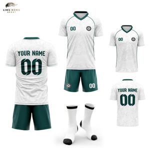 Maillots de football personnalisés OEM, ensembles de maillots de football unisexes, uniformes de football, vêtements de football à manches courtes, séchage rapide, respirants - Product Image 1