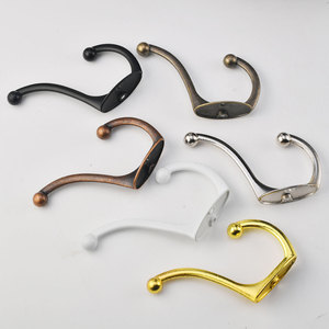 Retro Zinc Alloy Clothes Hook Wall Mounted Antique Bronze Black <b>Silver</b> White Gold Door Back Cabinet Storage Hook - Product Image 2