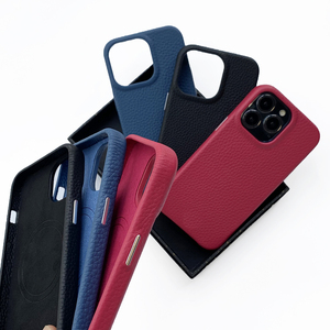 Người Đàn Ông Sang Trọng Của Đầy Đủ Hạt Pebble Da Từ Điện Thoại Di Động Trường Hợp Đối Với Apple <span class=keywords><strong>Iphone</strong></span> 15 Pro Max Bảo Vệ Kim Loại Nút Tecno - Product Image 4