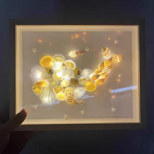 Lámpara de marco de arte creativo 3D personalizada, Marco de imagen, luz de <span class=keywords><strong>concha</strong></span>, marco de imagen, luz de noche pequeña, LED, moderno, DIY, hecho a mano, ella - Product Image 4