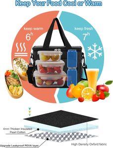 Custom Logo <b>Soft</b> Oxford Large Shoulder Cooling Tote for Food Storage Picnic Wine Bottle <b>Box</b> Thermal Insulated Lunch Cooler Bags - Product Image 4
