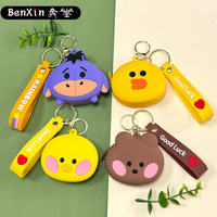 Porte-monnaie en silicone créatif et mignon en forme d'animal de dessin animé, porte-clés, pendentif, sac pour écouteurs Bluetooth pour enfants, petit cadeau promotionnel