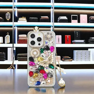 Luxury Shinny And Bling Gem Rhinestone Phone Case Diamond Protective Back Cover Case For Iphone 14 15Pro Max