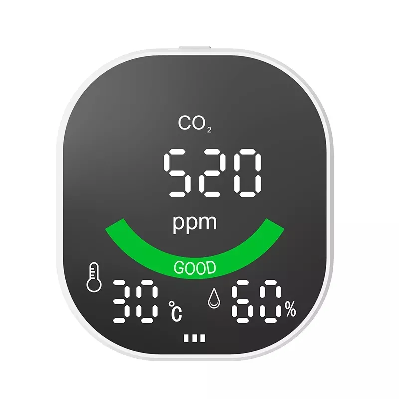 Mini compteur de CO2 de bureau détecteur de dioxyde de carbone moniteur de CO2 NDIR en temps réel avec alarme automatique