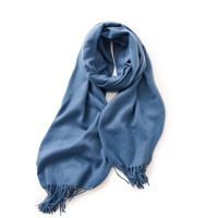 Écharpe en cachemire doux et polyvalente ALICE OEM, couleur unie, avec franges, pour femme, hiver, chaude, unie, à pompons, châle en pashmina
